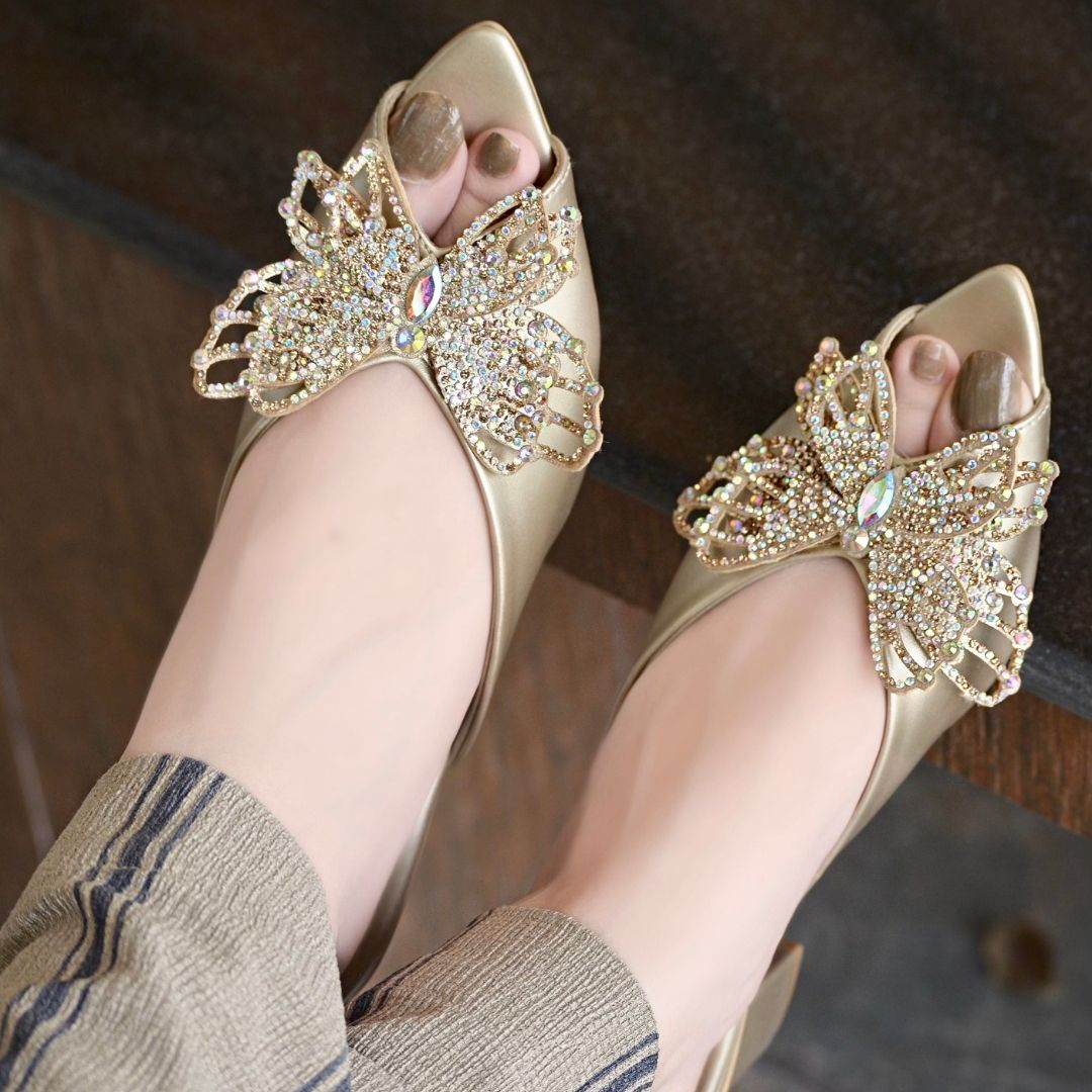 Elora Block Heels - Gold