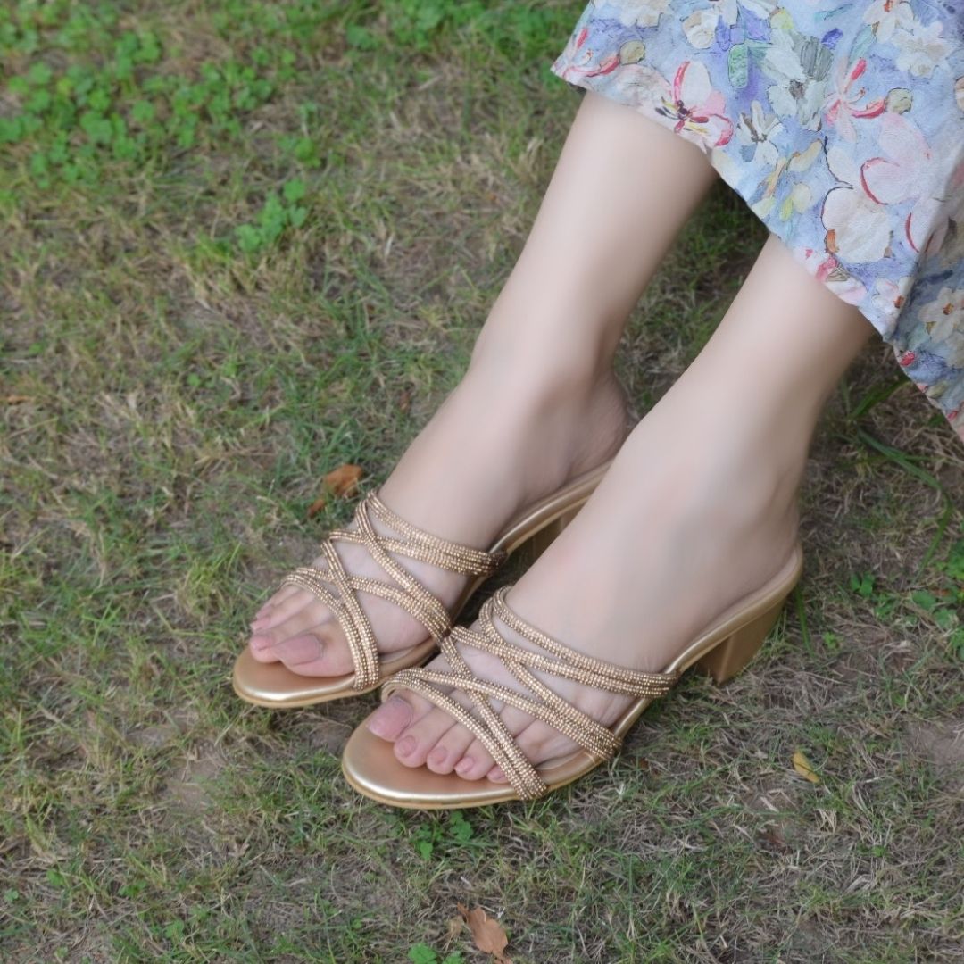 Flair Block Heels - Silver