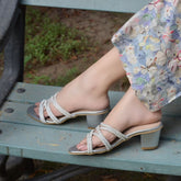 Flair Block Heels - Gold