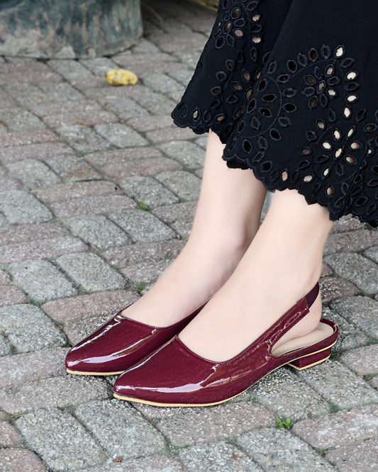 Moria Sling Back Pumps - Maroon