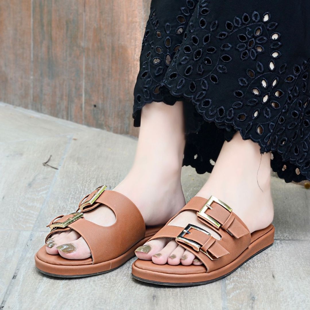 Alba Chunky Slides - Brown