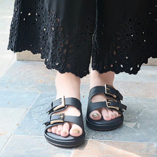 Alba Chunky Slides - Black