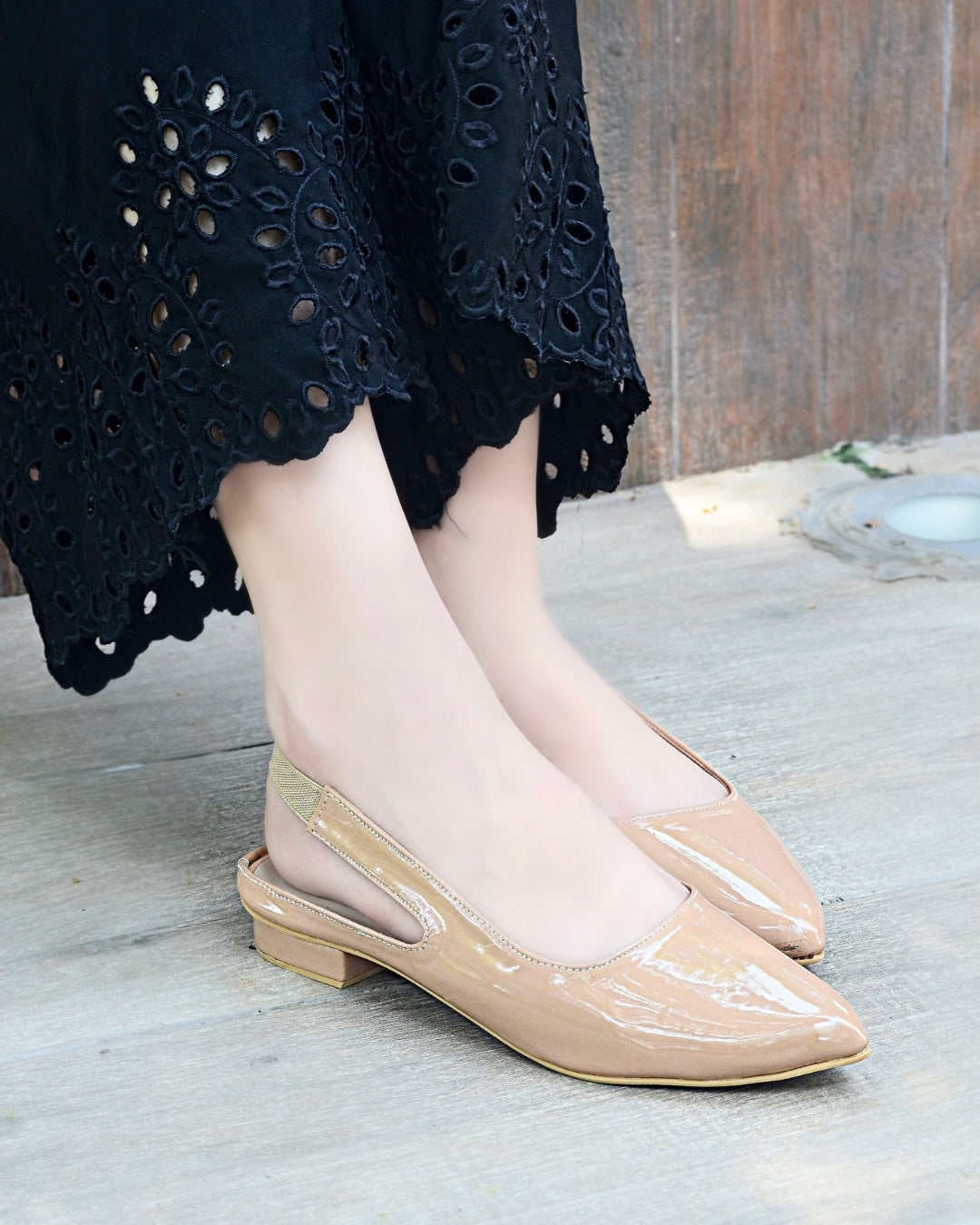 Moria Sling Back Pumps - Beige