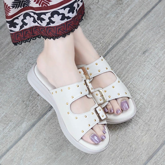 Nora Chunky Slides - Beige