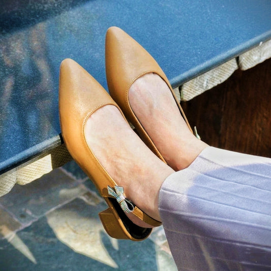 Moria Sling Back Heels - Brown