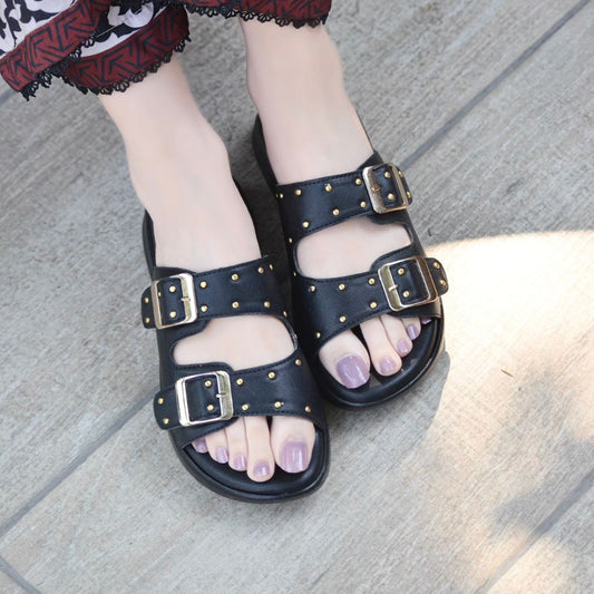 Nora Chunky Slides - Black