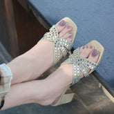 Zoya Heels - Beige / Gold