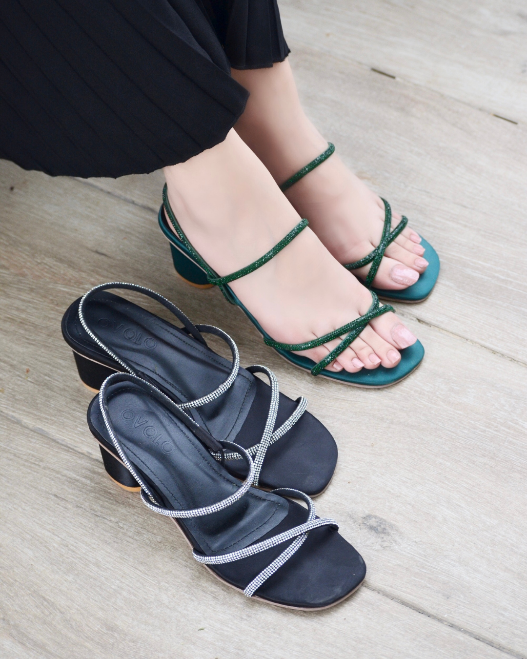 Navalia Block Heels - Green