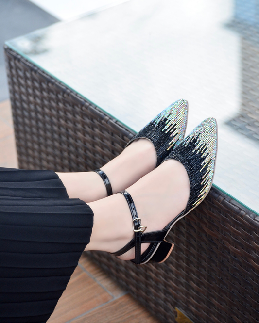 Evania Block Heel Pumps - Black