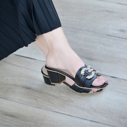 Nadia Block Heels - Black