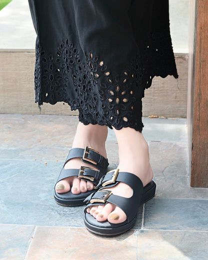 Alba Chunky Slides - Black