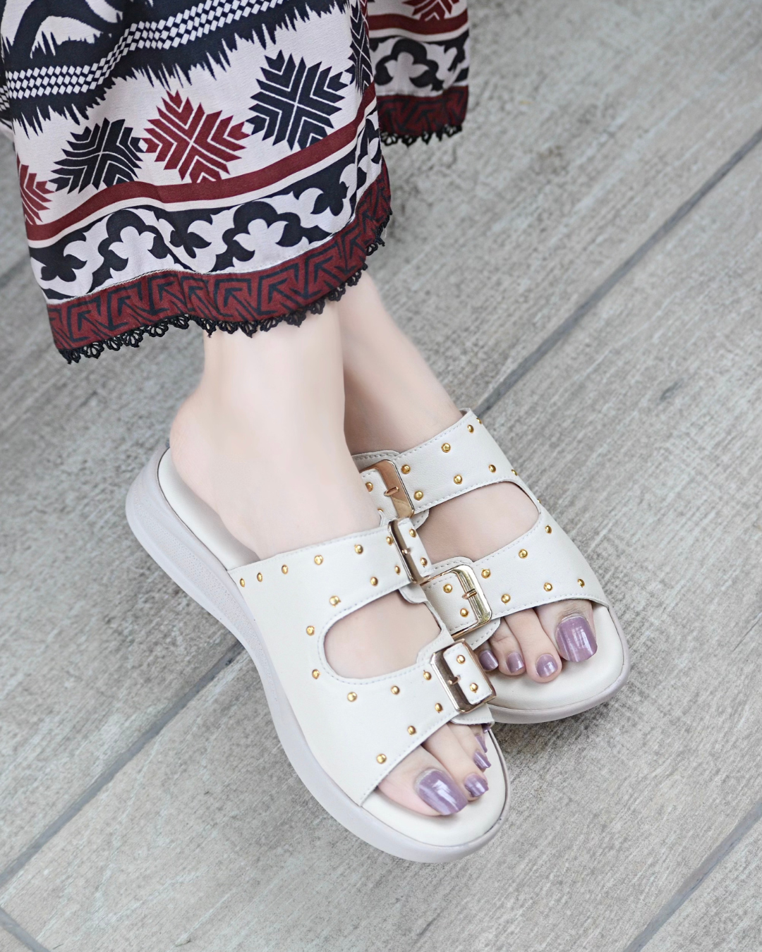 Nora Chunky Slides - Beige