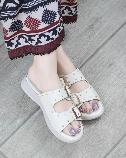 Nora Chunky Slides - Beige