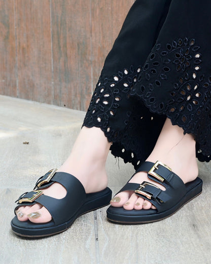 Alba Chunky Slides - Black