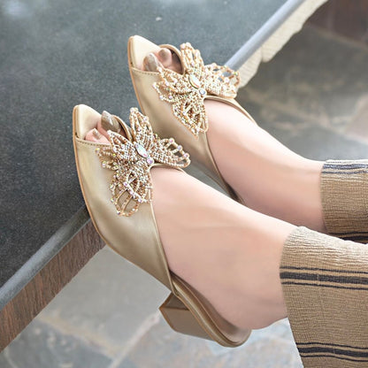 Elora Block Heels - Gold