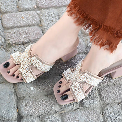 Lucia Block Heels - Peach