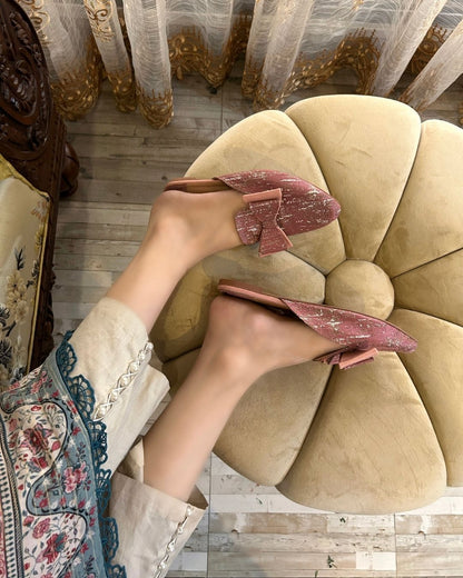 Talia Bow Mules - Pink
