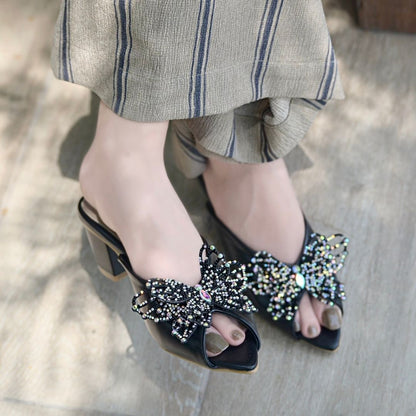 Elora Block Heels - Black