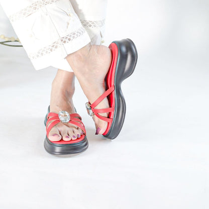 Ivy Chunky Platforms - Red