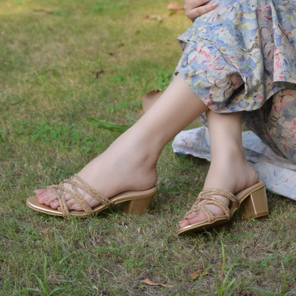 Flair Block Heels - Silver
