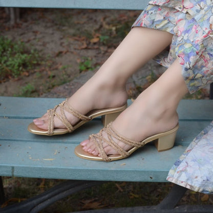 Flair Block Heels - Silver