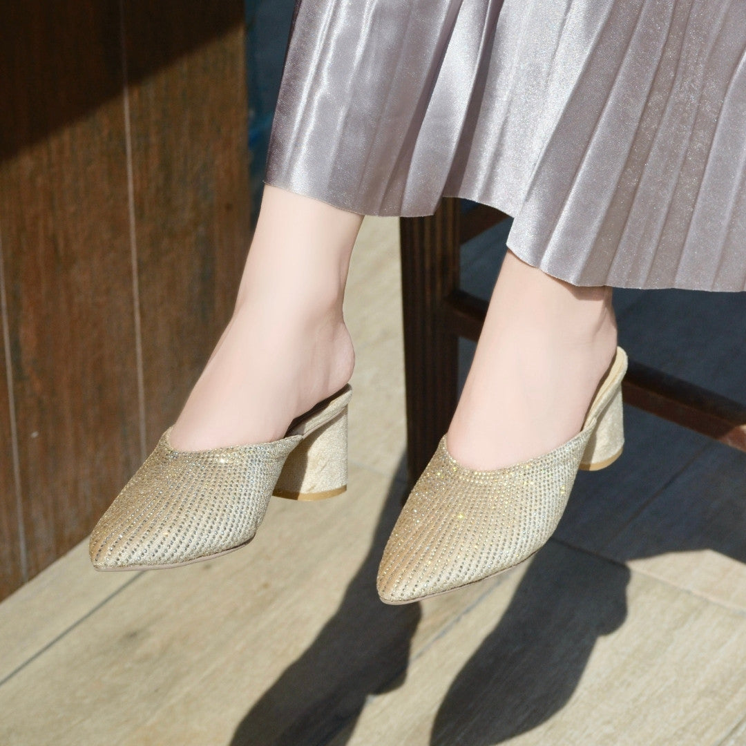 Luster Heels - Gold