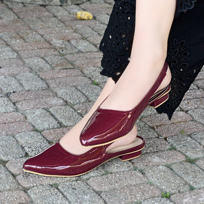 Moria Sling Back Pumps - Maroon