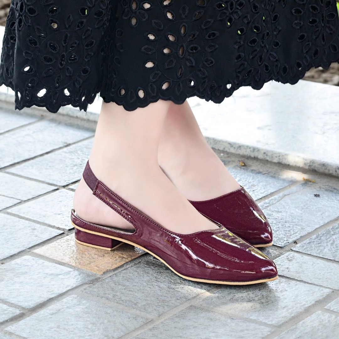 Moria Sling Back Pumps - Maroon