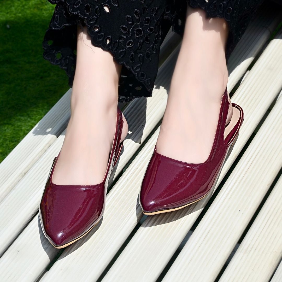 Moria Sling Back Pumps - Maroon