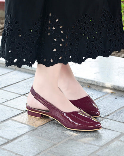 Moria Sling Back Pumps - Maroon