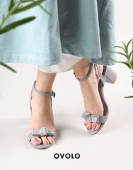 Aria Block Heels - Grey