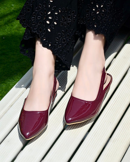 Moria Sling Back Pumps - Maroon
