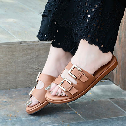 Alba Chunky Slides - Brown