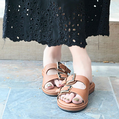 Alba Chunky Slides - Brown