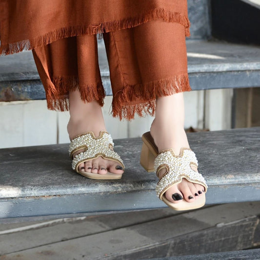 Lucia Block Heels - Beige