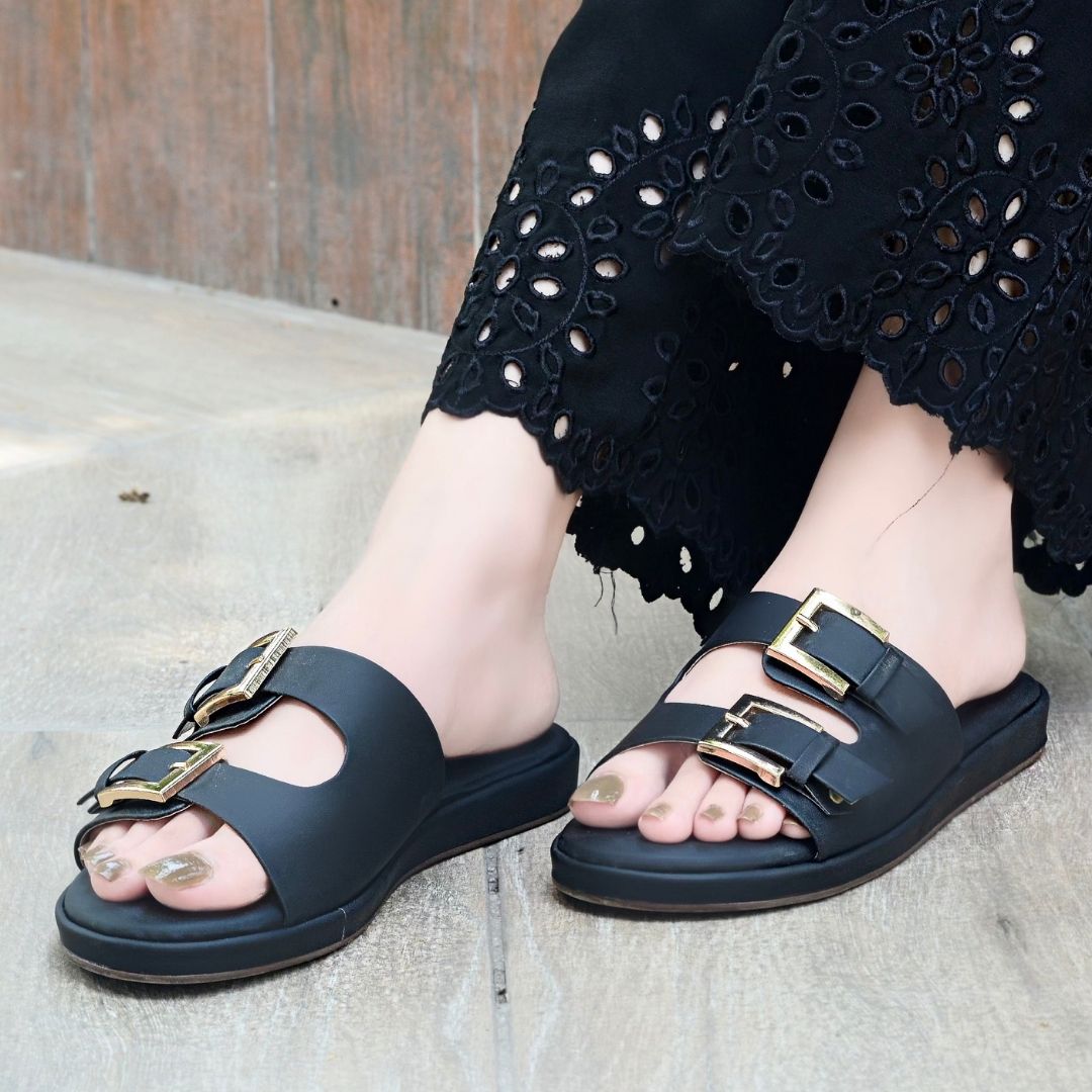 Alba Chunky Slides - Black