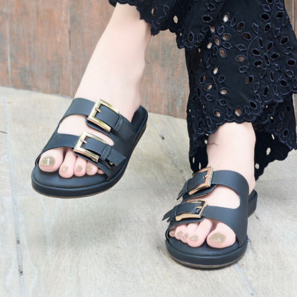 Alba Chunky Slides - Black