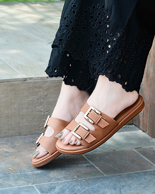 Alba Chunky Slides - Brown