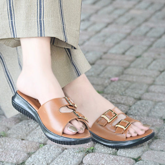 Ferra Chunky Slides - Brown