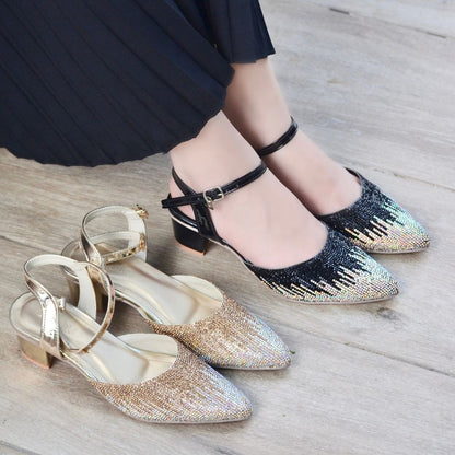 Evania Block Heel Pumps - Black