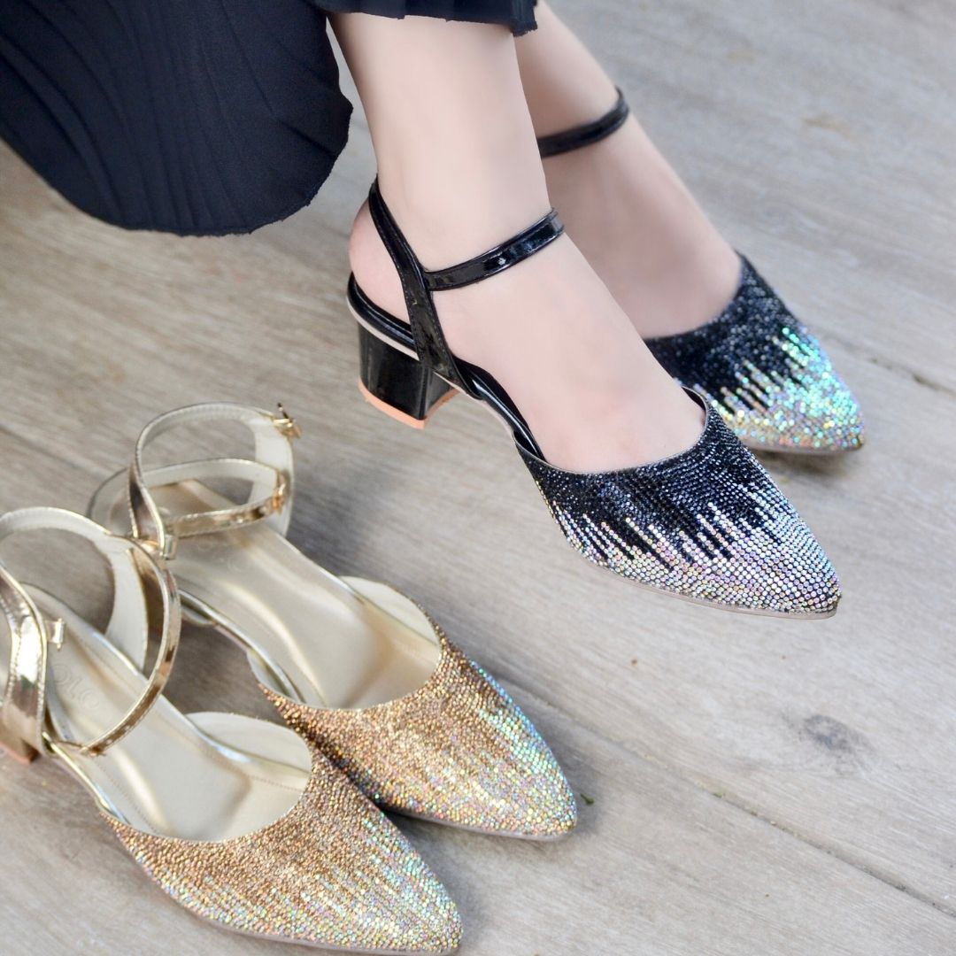 Evania Block Heel Pumps - Black