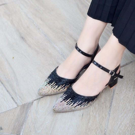 Evania Block Heel Pumps - Black