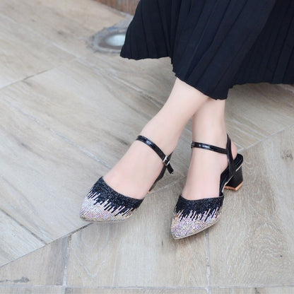 Evania Block Heel Pumps - Black