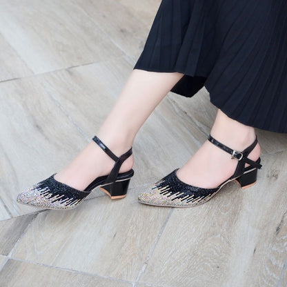 Evania Block Heel Pumps - Black