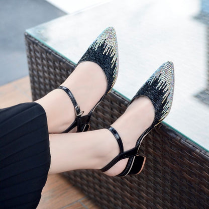 Evania Block Heel Pumps - Black