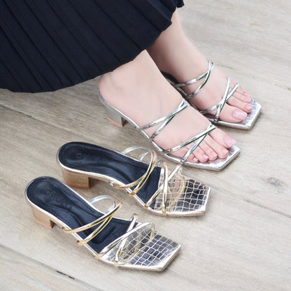 Kaathy Block Heels - Silver