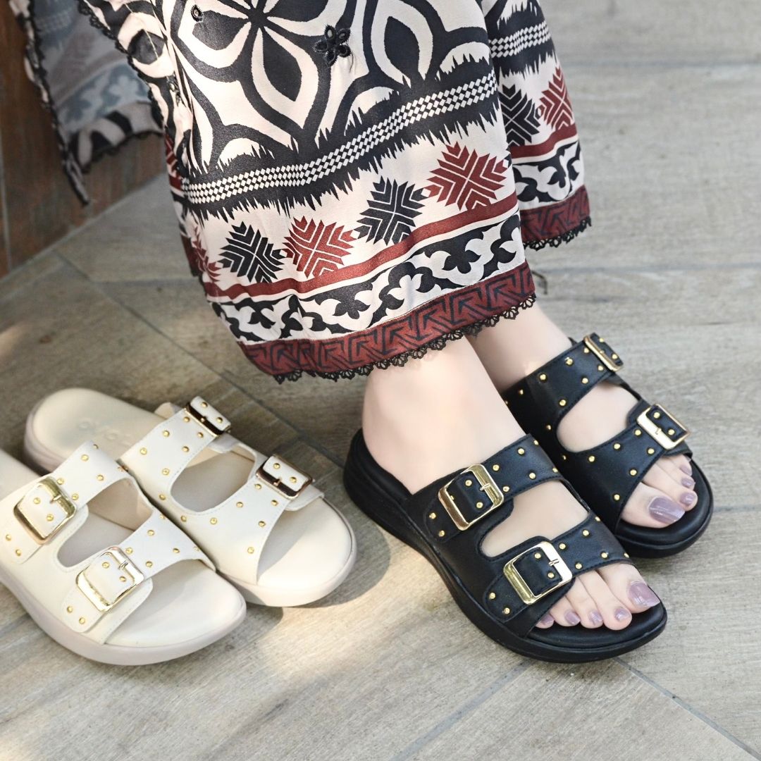 Nora Chunky Slides - Black