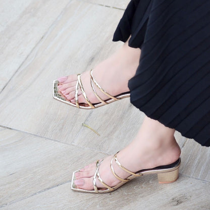 Kaathy Block Heels - Gold
