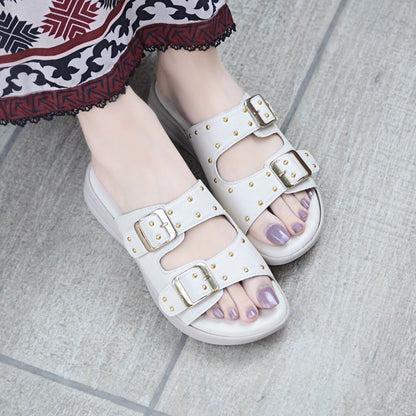 Nora Chunky Slides - Beige