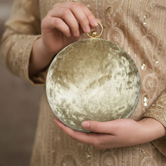 Velvet Aura Clutch - Beige